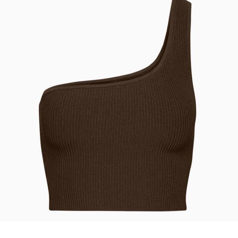 Aritzia Babaton Sculpt Knit One Shoulder Cropped Tank
